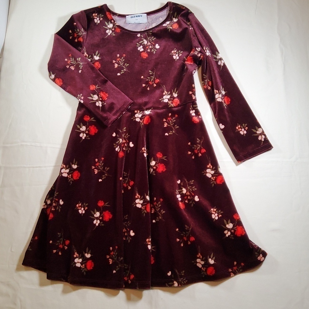 Old Navy Girls Burgundy Long sleeve Dress Size 8